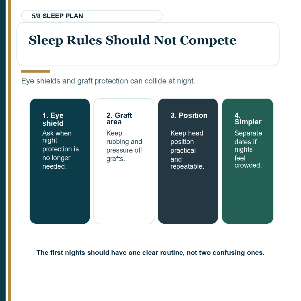 LASIK and hair transplant timing guidance with sleep rules that do not compete.