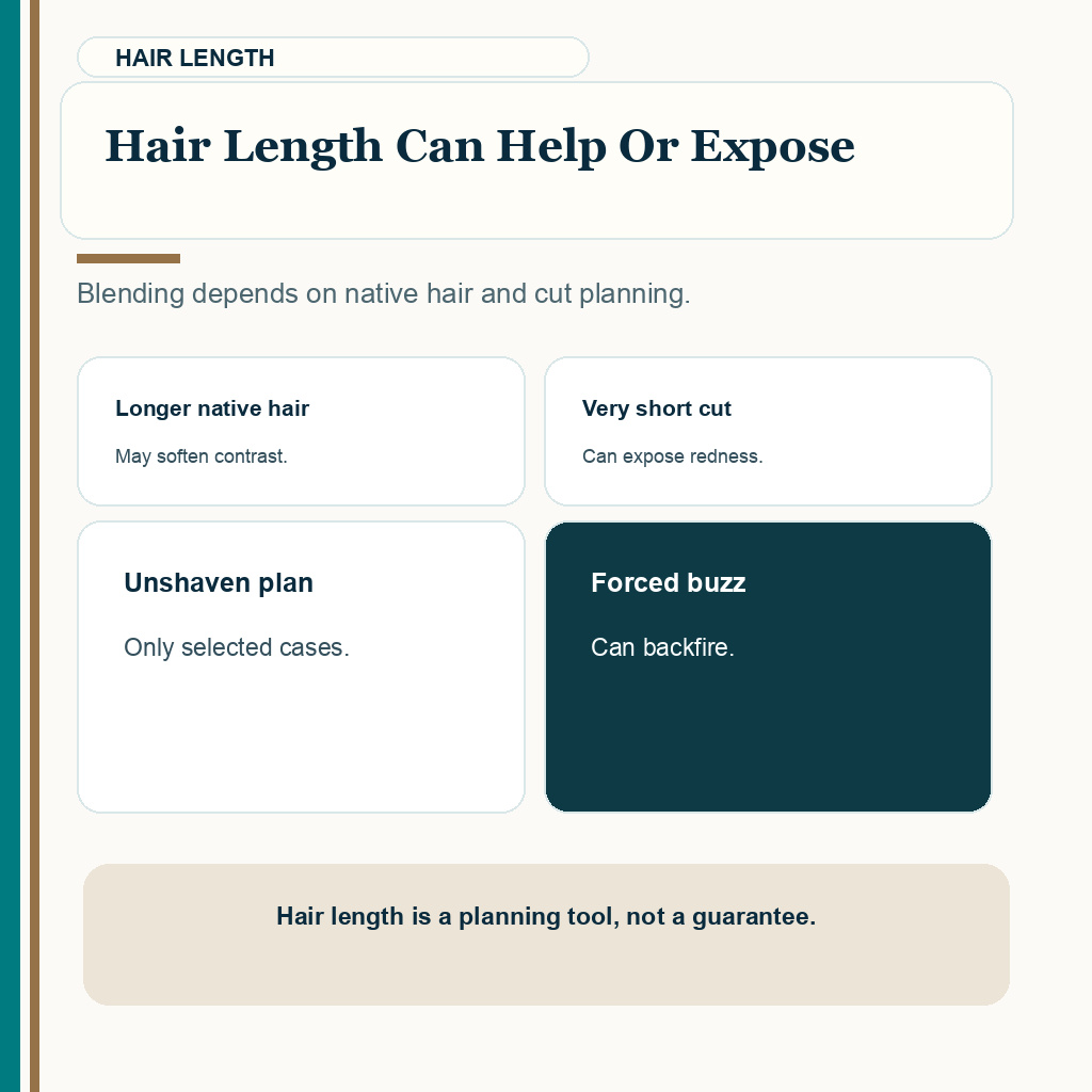 Look normal after hair transplant slide explaining hair length can help or expose