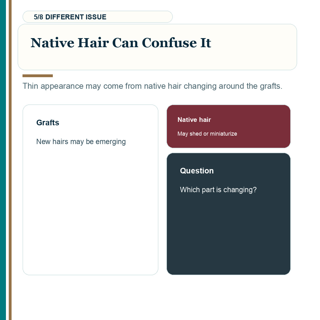 Low density month four growth carousel slide 5 of 8 about native hair changes confusing the density result.