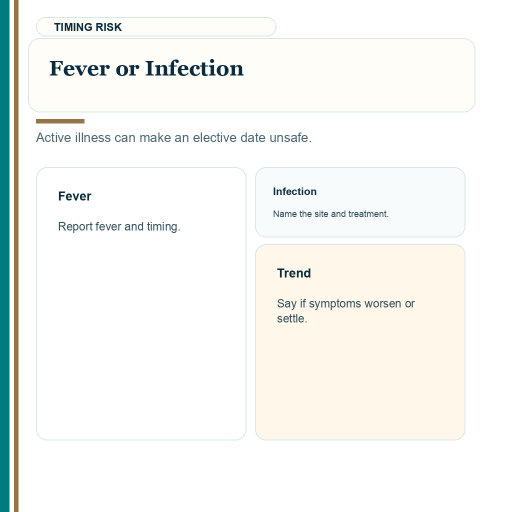 Medical changes after booking hair transplant slide 2 explaining fever or infection