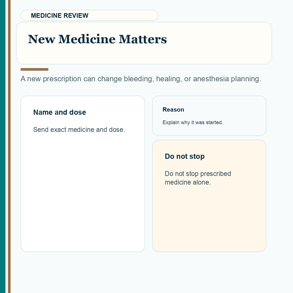 Medical changes after booking hair transplant slide 3 explaining new medicine matters