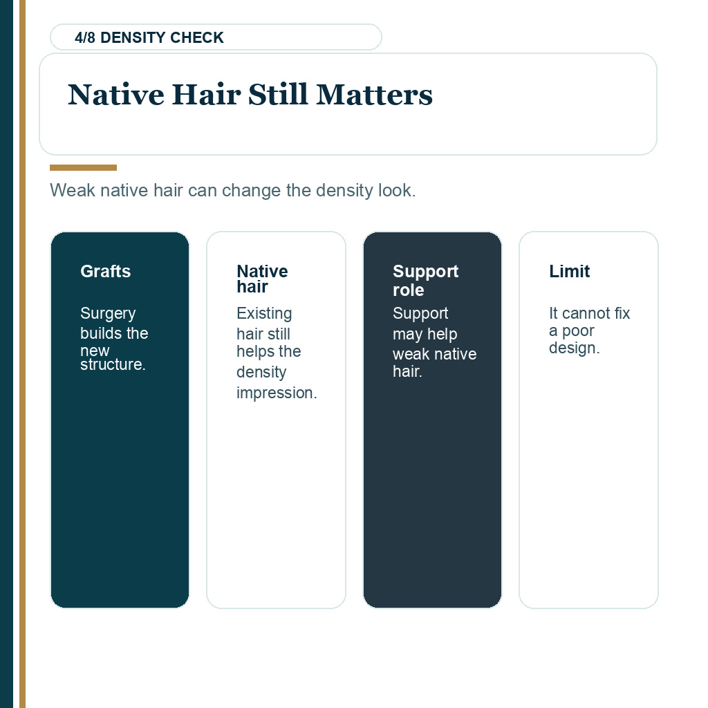 Minoxidil after hair transplant, native hair still matters.