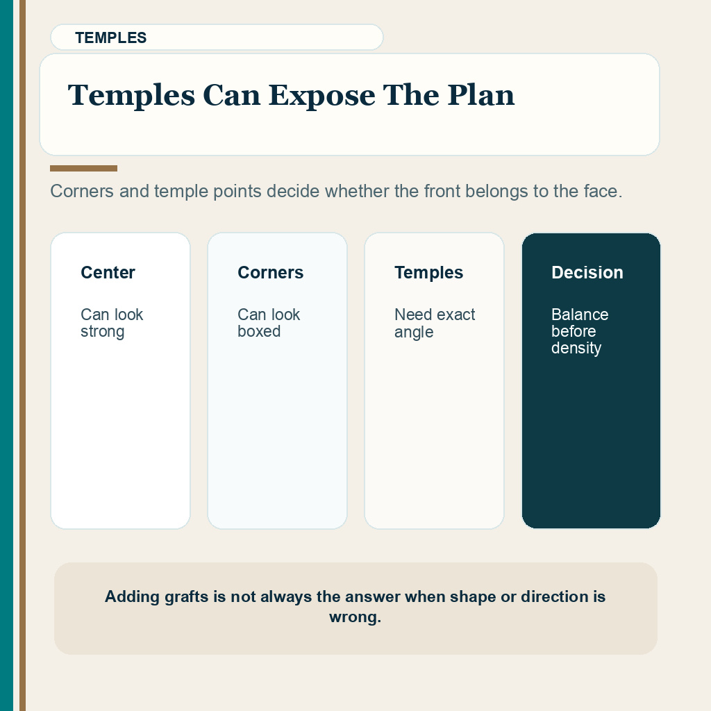 Month eight hairline review slide 5 about temples can expose the plan.