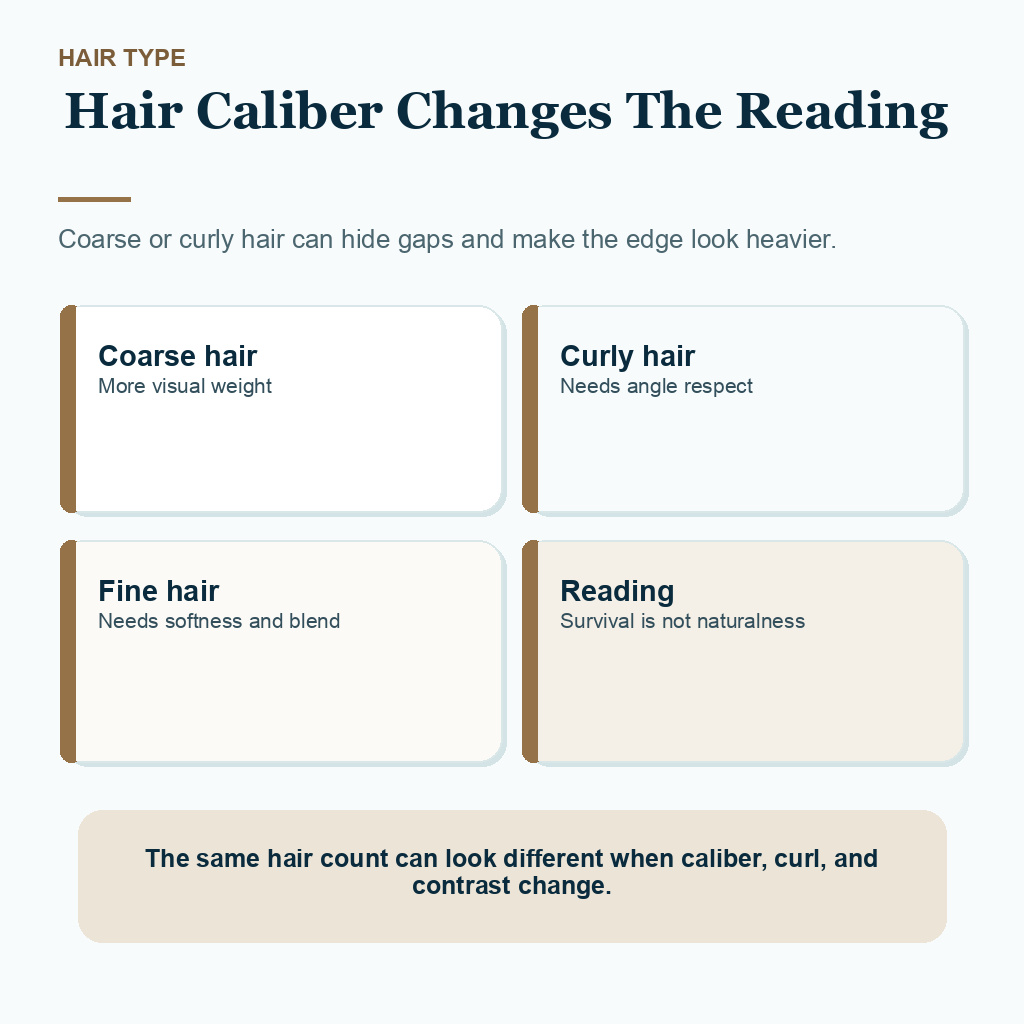 Month eight hairline review slide 6 about hair caliber changes the reading.