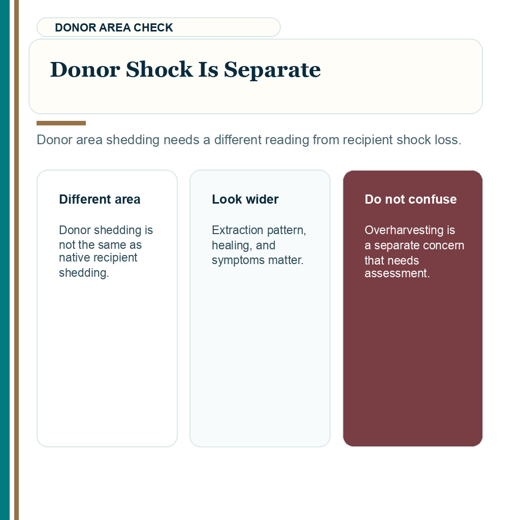 Native hair shock loss slide 9 explaining donor shock is separate