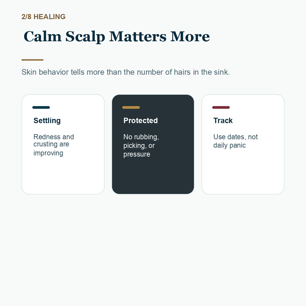 No shedding recovery variation, calm scalp matters more.
