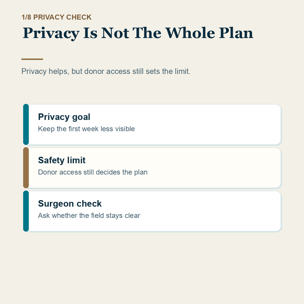 Non shaven hair transplant safety, privacy is not the whole plan.