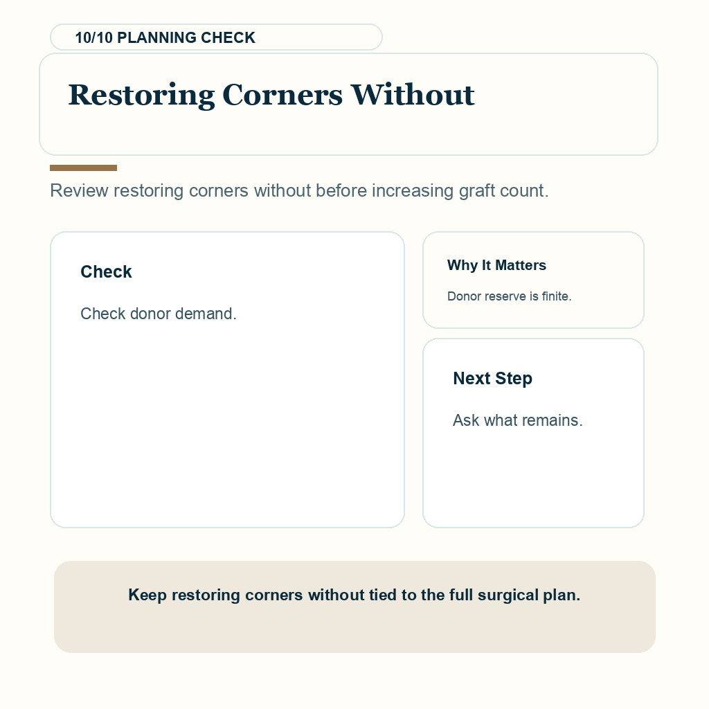 Norwood 3 Hairline and Donor Planning support slide 10 about restoring corners without