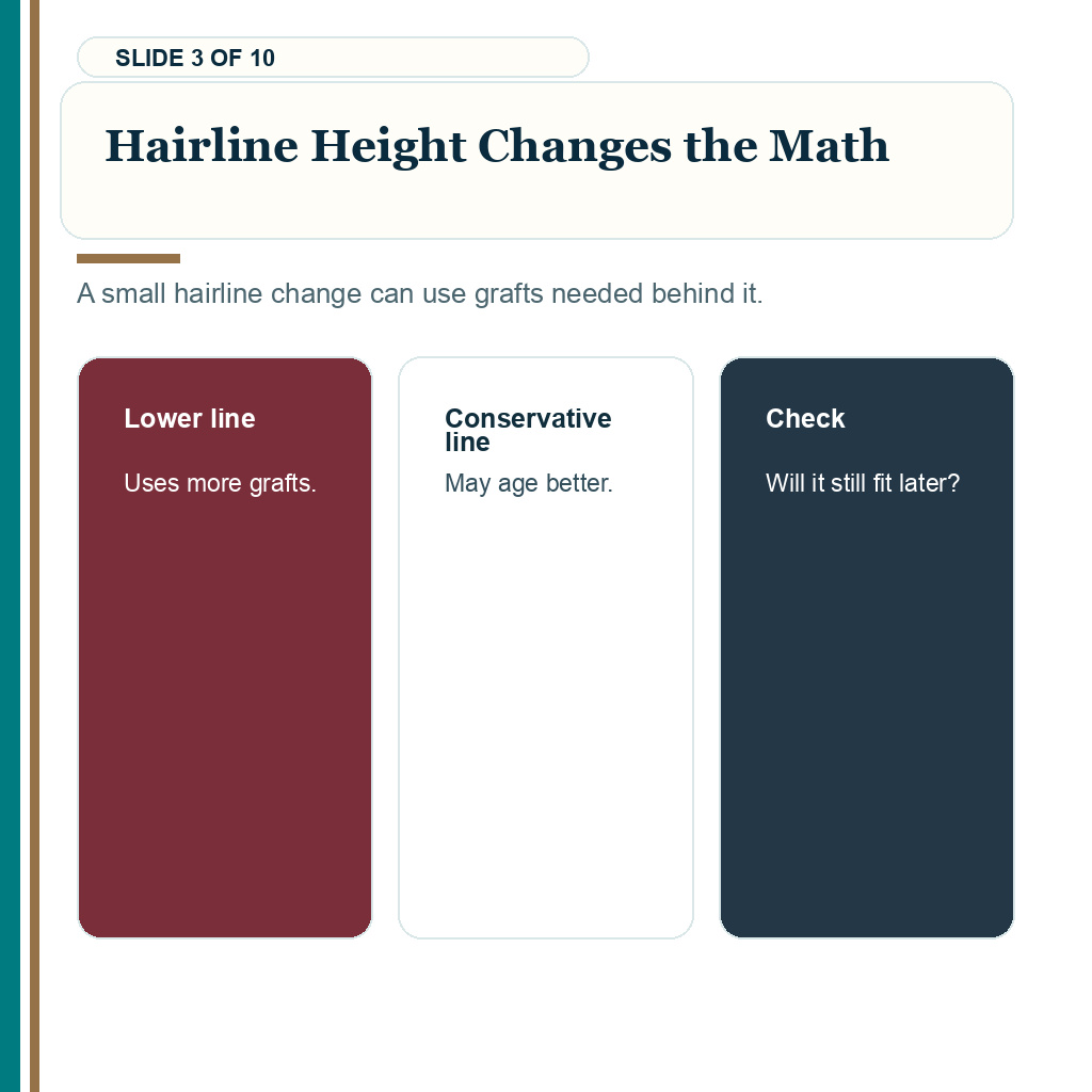 Norwood 4 or 5 graft budget carousel slide 3 about hairline height changes the math.