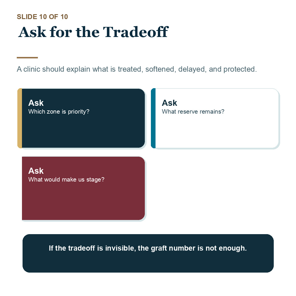 Norwood 4 or 5 graft budget carousel slide 10 about ask for the tradeoff.