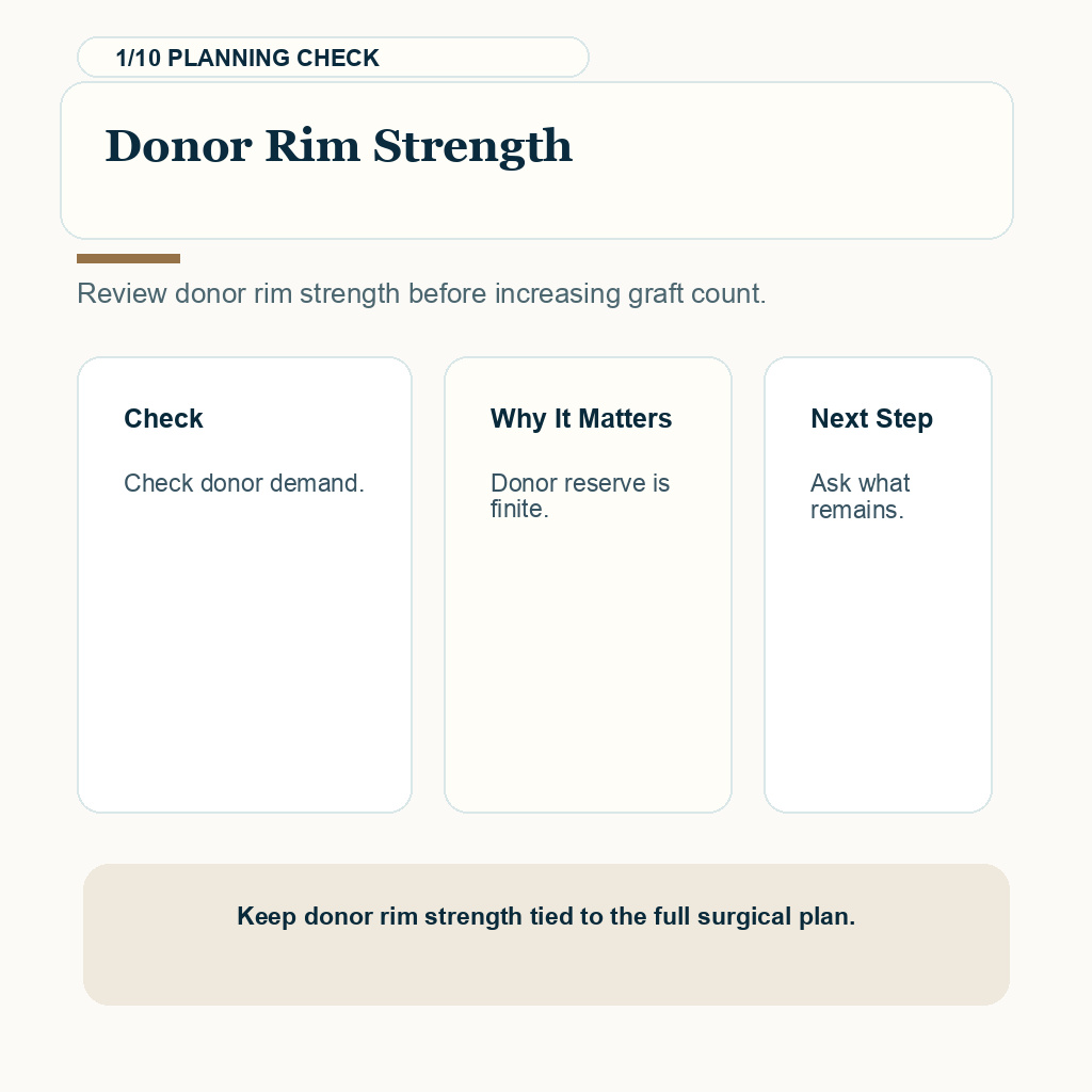 Norwood 6 or 7 Hair Transplant With Limited Donor Hair support slide 1 about donor rim strength