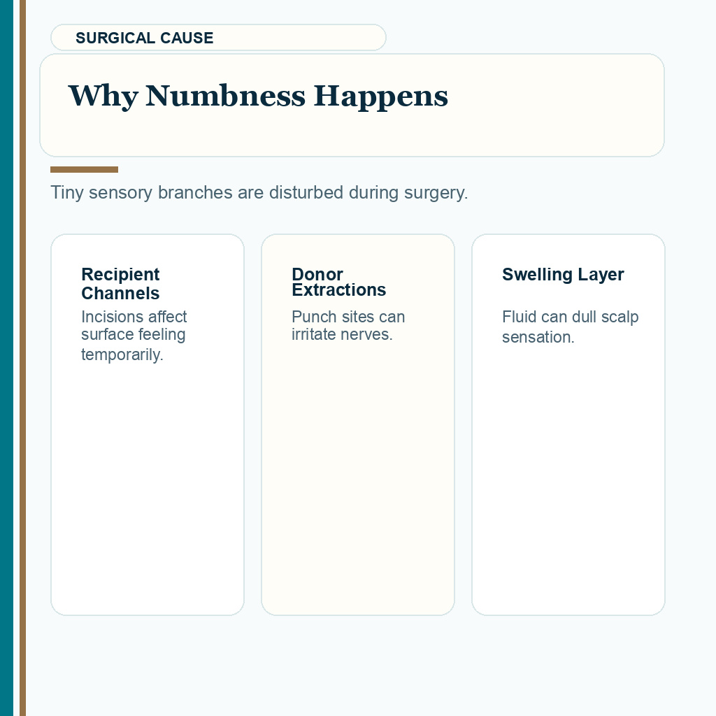Scalp Numbness and Tingling Recovery Timeline slide 5 showing why numbness happens