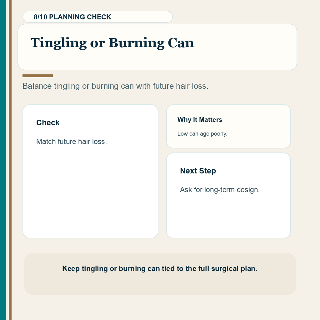 Scalp Numbness and Tingling Recovery Timeline support slide 8 about tingling or burning can