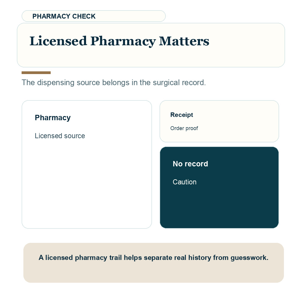 Online hair loss pills before FUE carousel slide 2 about licensed pharmacy matters.