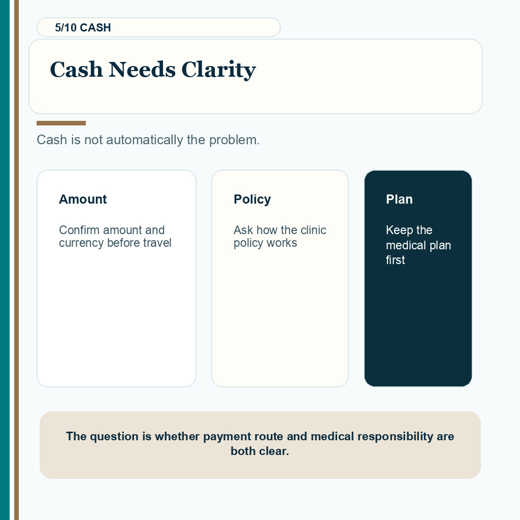 Payment safety carousel slide 5 explaining cash payment clarity