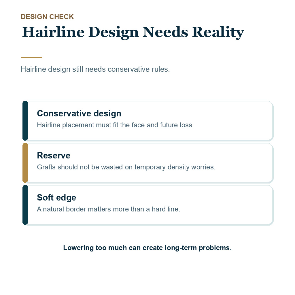 Postpartum hair loss hair transplant carousel slide 8 of 10 explaining hairline design needs reality