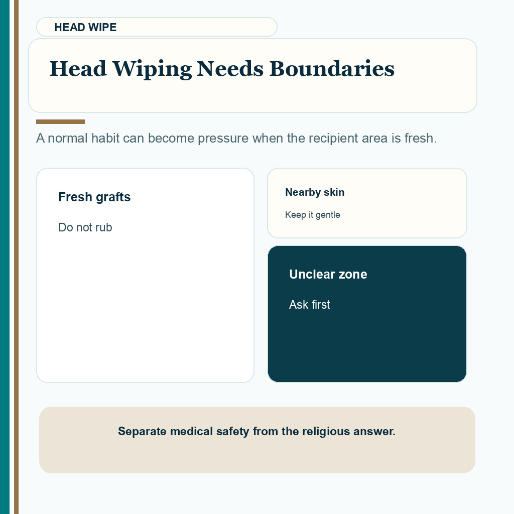 Prayer after hair transplant carousel slide 3 about head wiping needs boundaries.