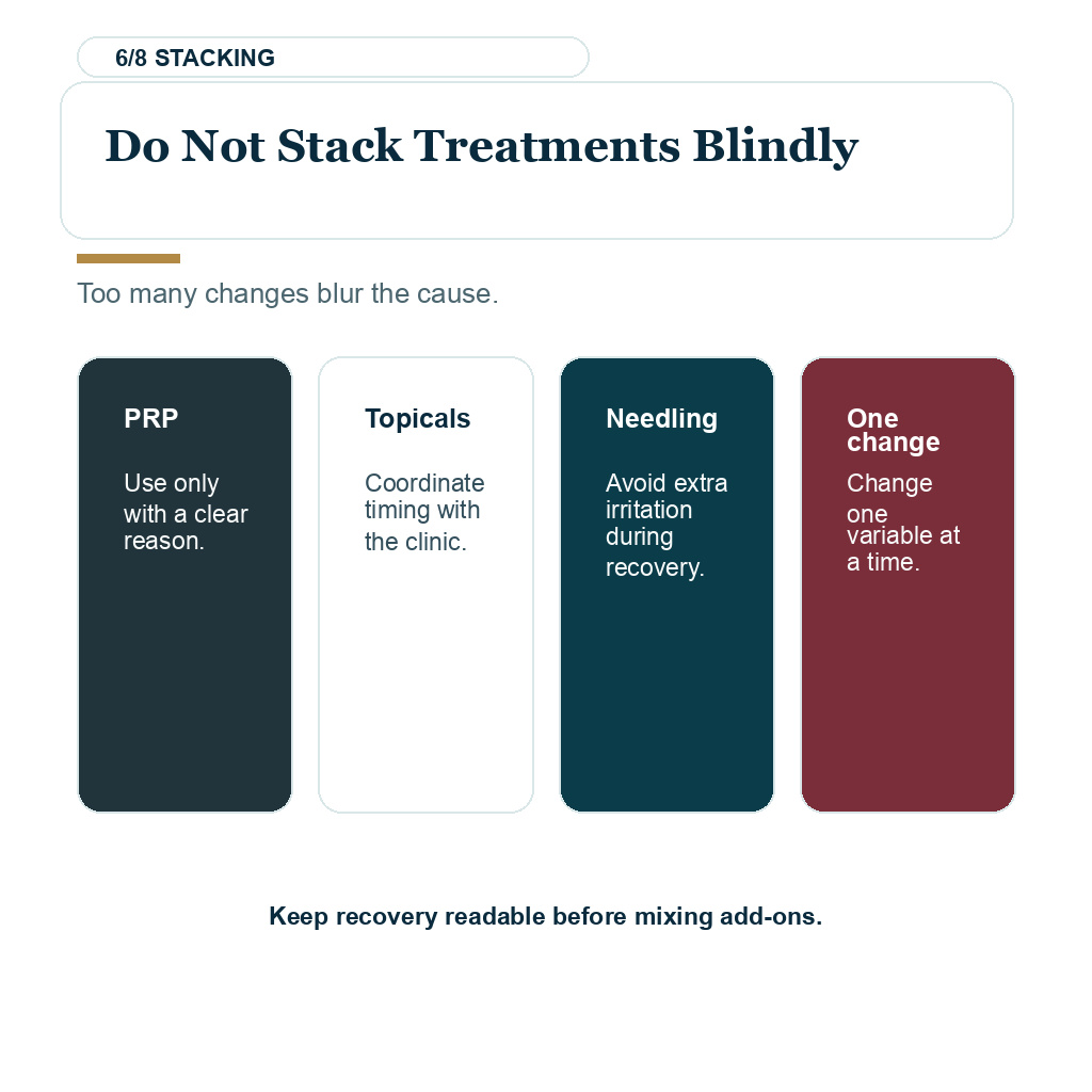 Diamond Hair Clinic PRP and exosome support, do not stack treatments blindly.