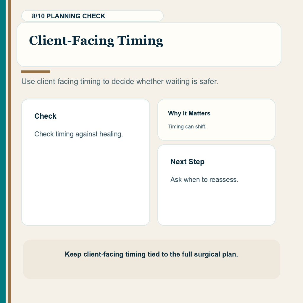 Seeing Clients Again Needs a Visibility Plan support slide 8 about client facing timing