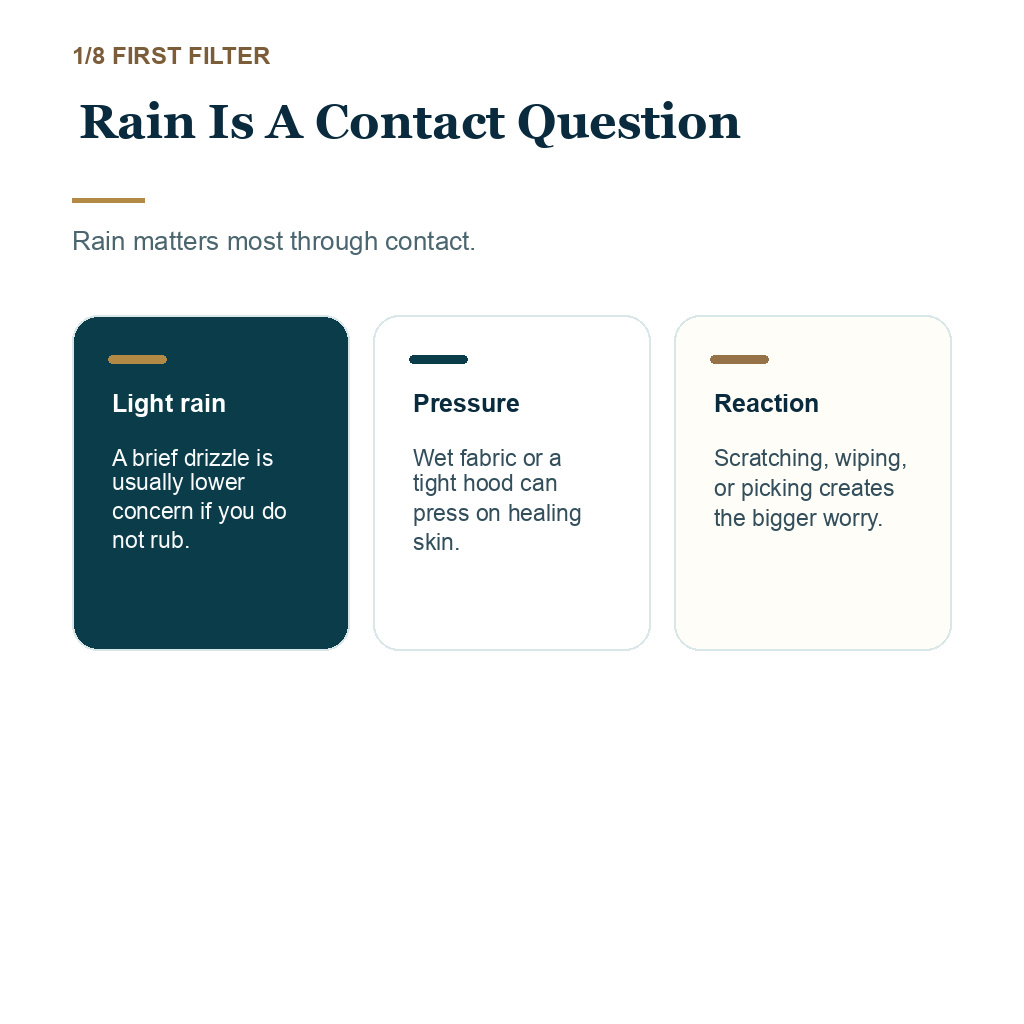 Rain after hair transplant, rain is a contact question.