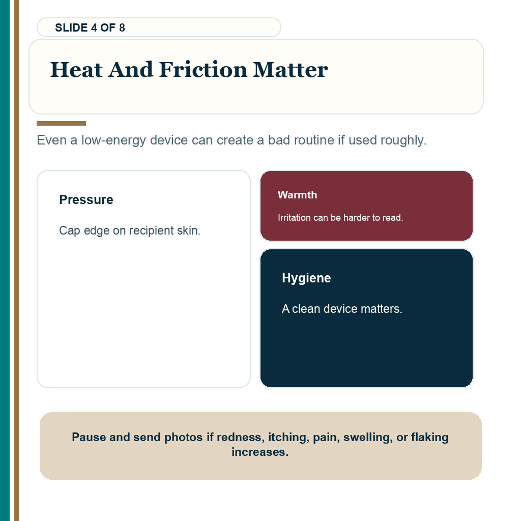 Heat and friction matter when red light devices are considered after a hair transplant.