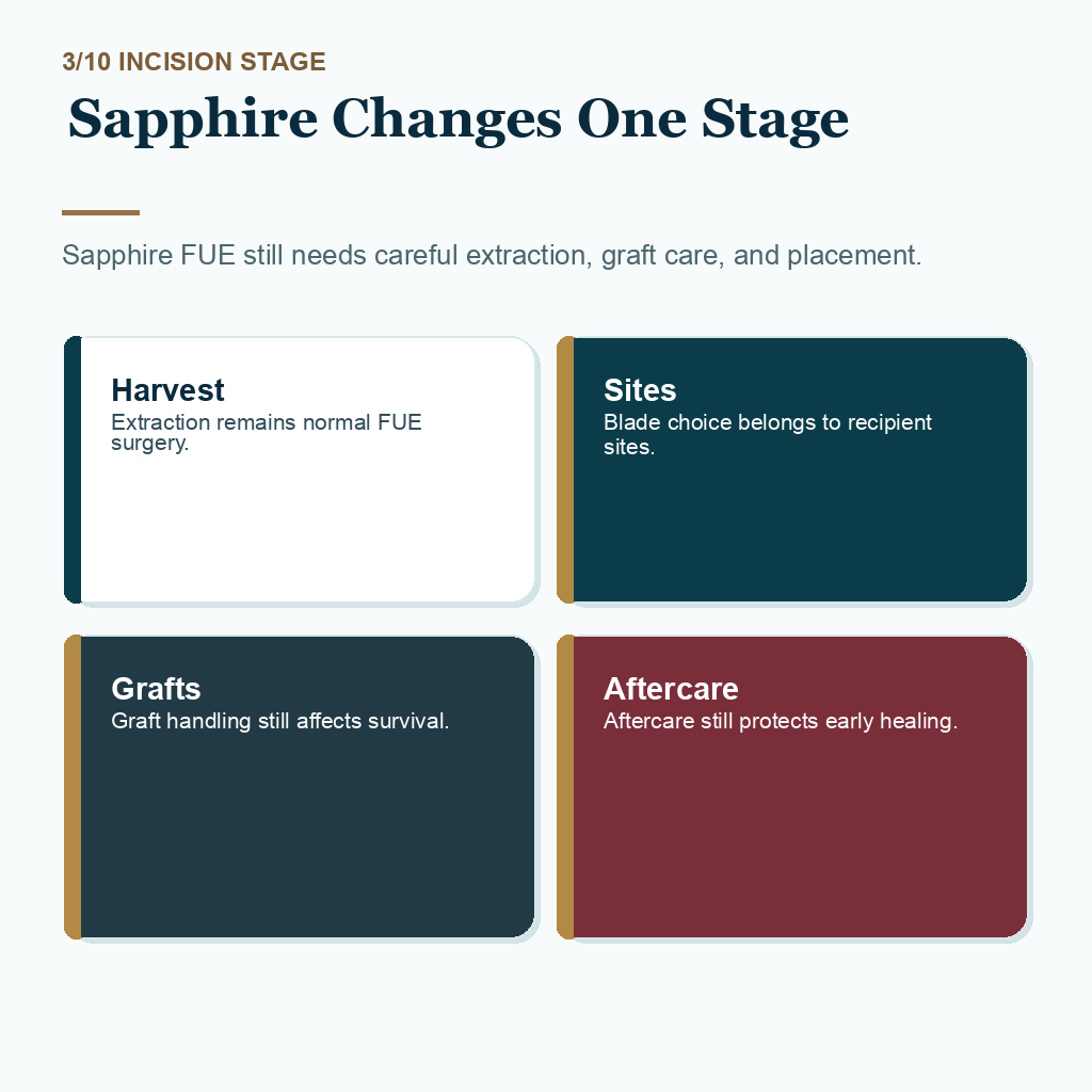 Sapphire FUE planning, sapphire changes one stage.