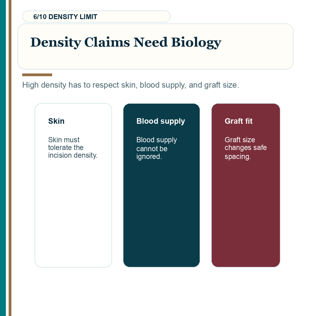 Sapphire FUE planning, density claims need biology.