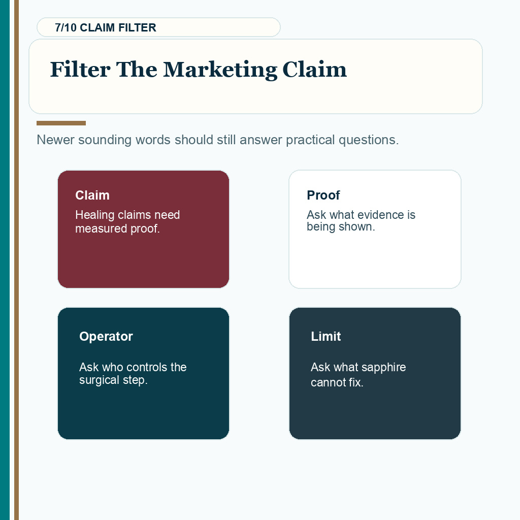 Sapphire FUE planning, filter the marketing claim.