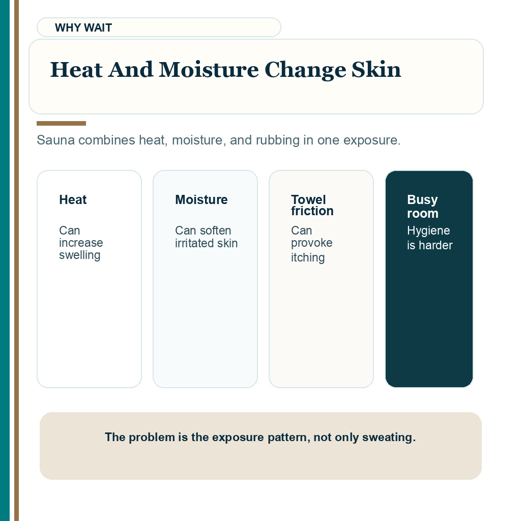 Heat and moisture change skin guidance after a hair transplant.