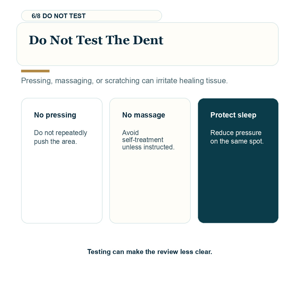 Scalp dent after hair transplant, do not test the dent.