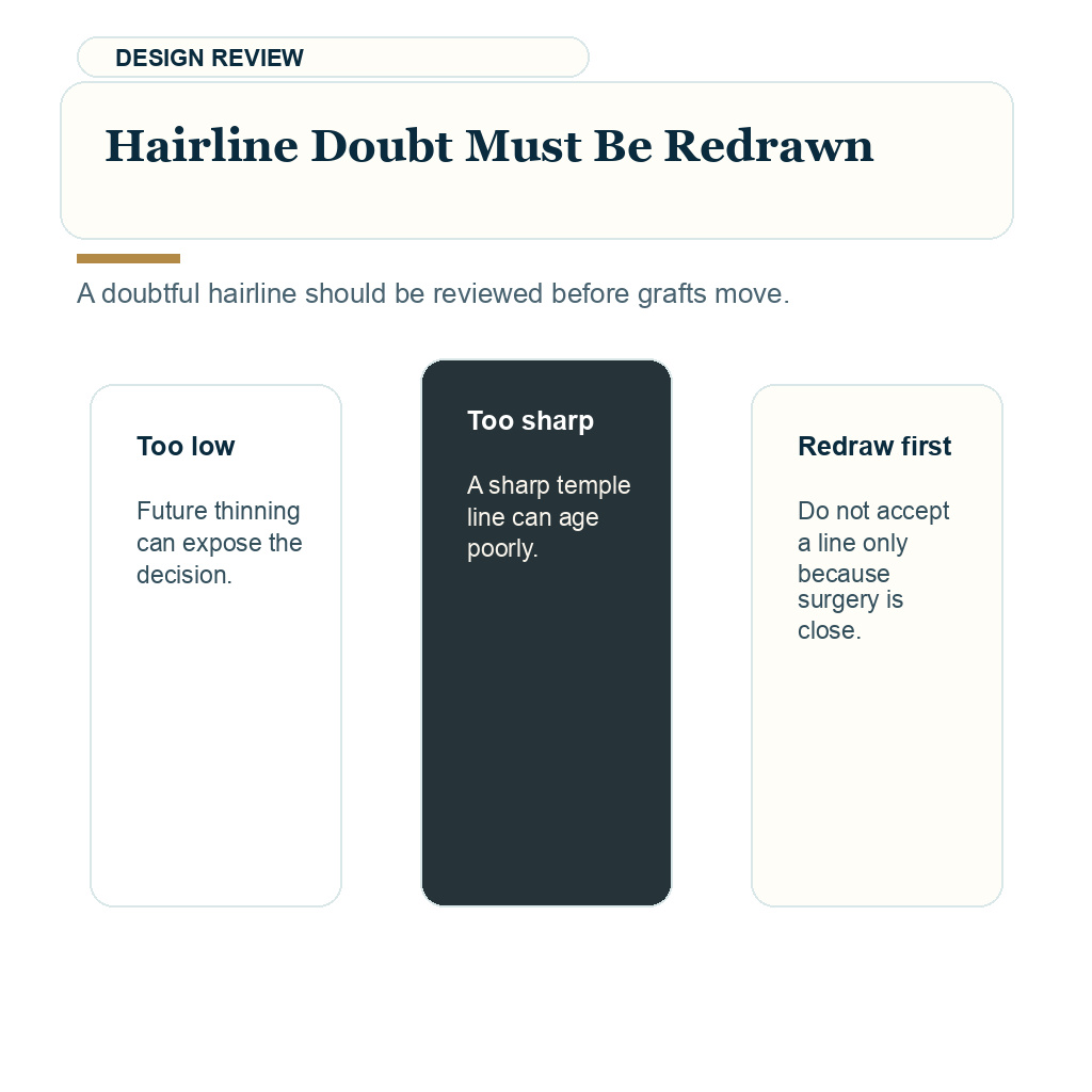 Second thoughts before hair transplant support visual about hairline doubt must be redrawn