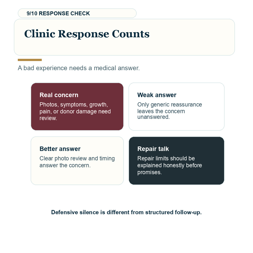 Silent success and negative bias, clinic response counts.