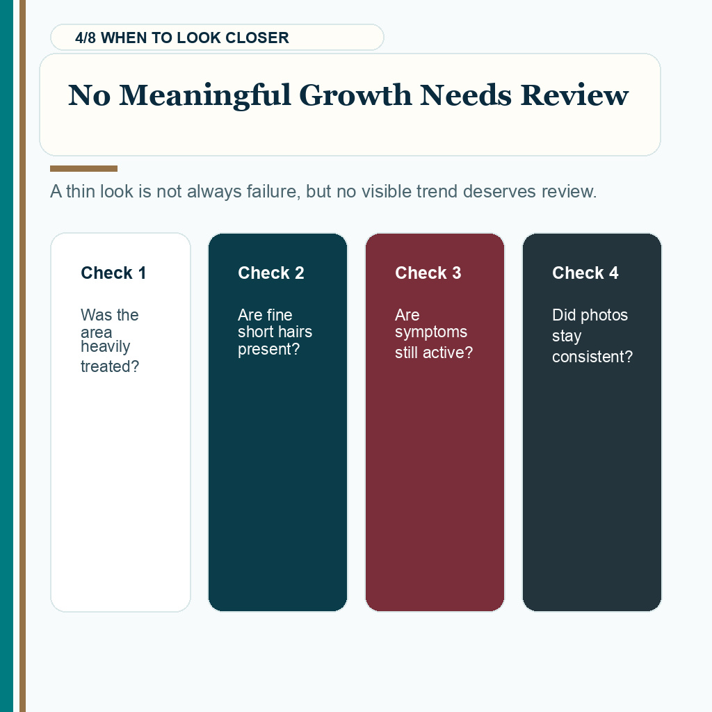 Six month density evidence review, no meaningful growth needs review.