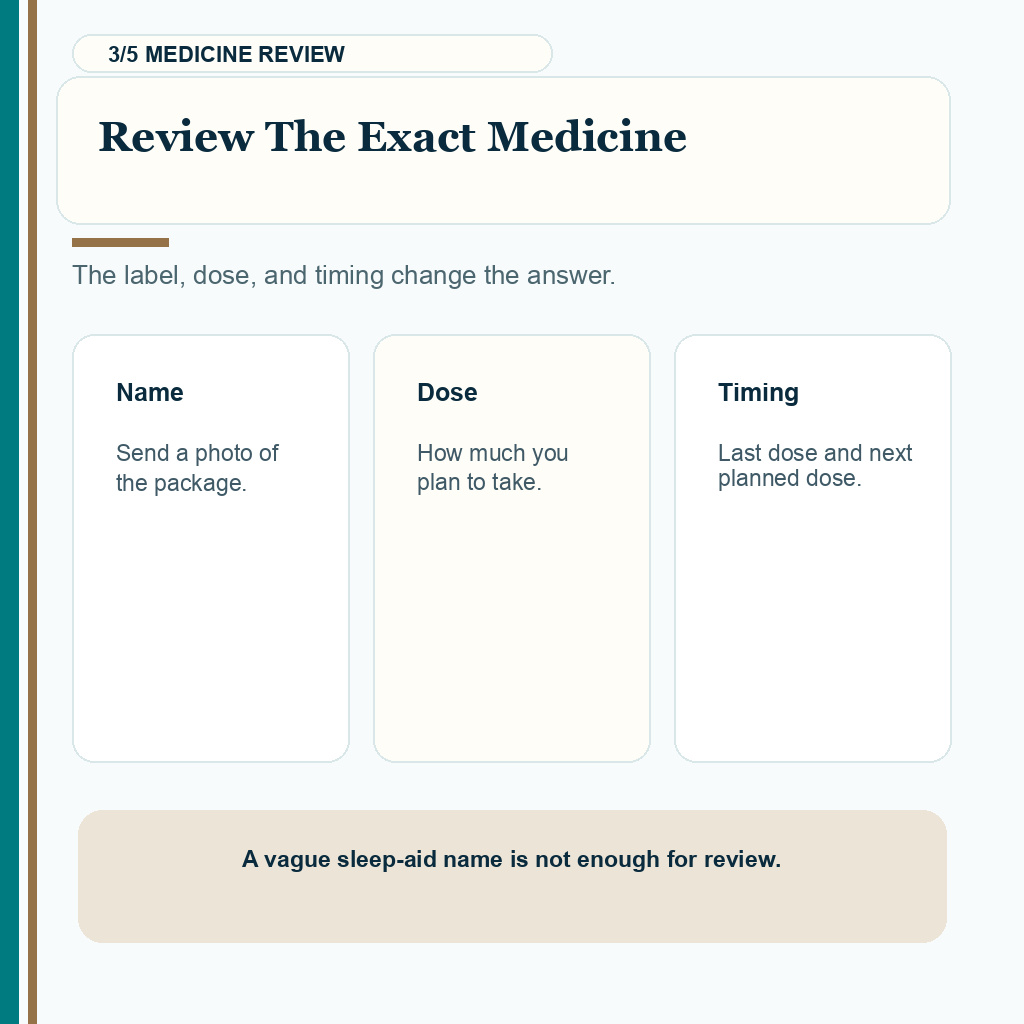 Sleepless nights after FUE carousel slide 3 about reviewing the exact medicine first.