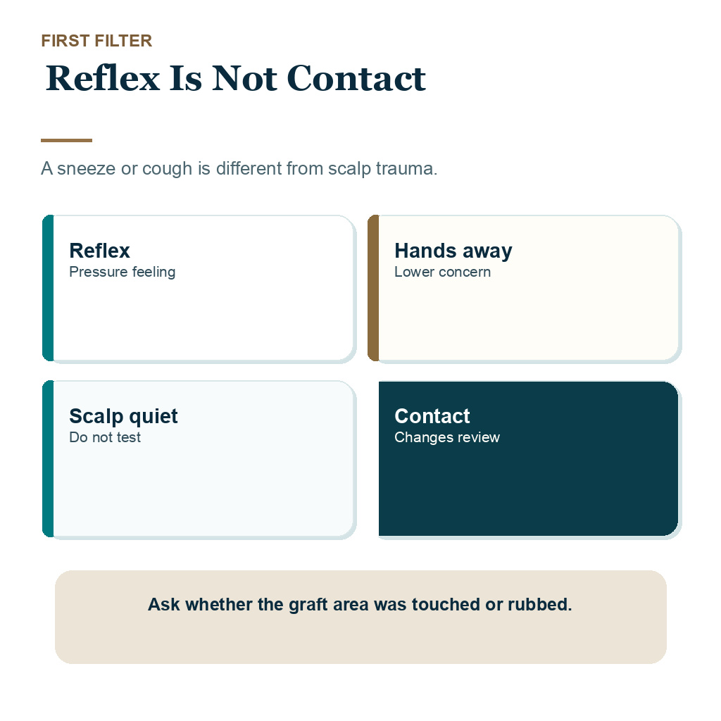 Sneezing and coughing after hair transplant carousel slide 1 about reflex is not contact.