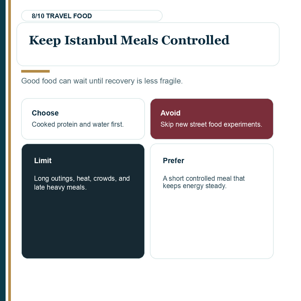 Spicy food after hair transplant, controlled Istanbul meals after surgery.