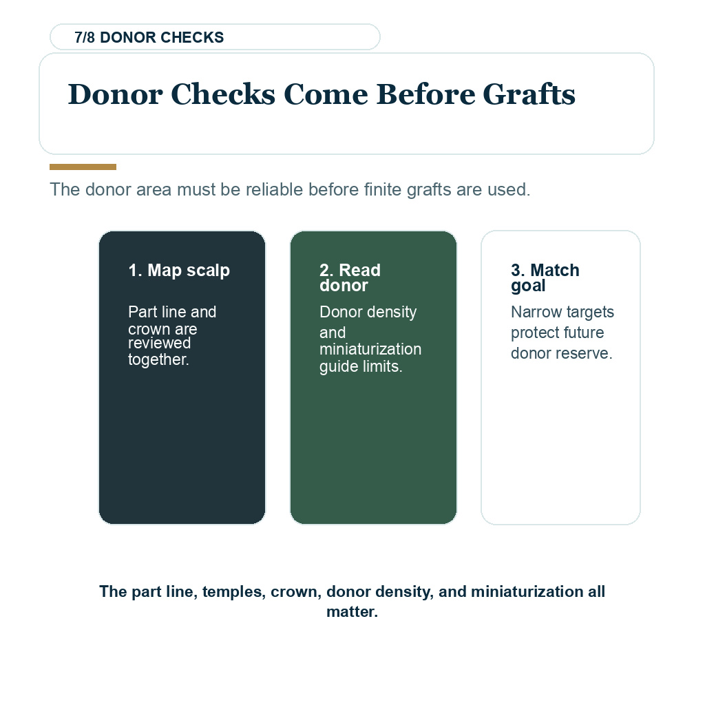 Diamond Hair Clinic spironolactone FUE planning, donor checks come before grafts.