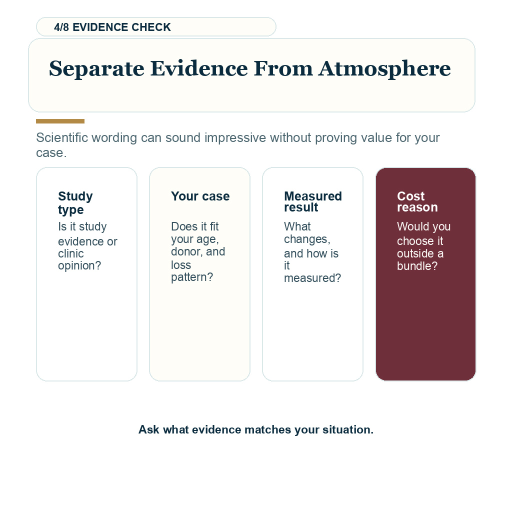Stem cell add-ons hair transplant carousel slide 4 of 8 showing separate evidence from atmosphere guidance