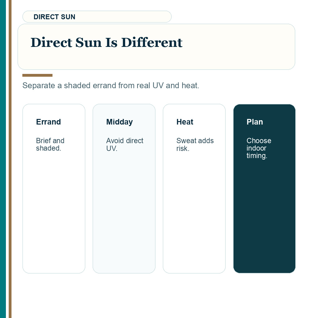 Sun after hair transplant slide 1 explaining direct sun is different