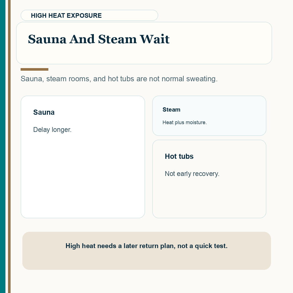 Sweating after hair transplant slide explaining sauna and steam wait