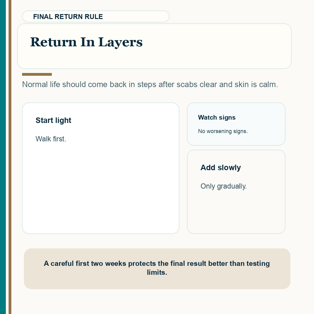 Sweating after hair transplant slide explaining return in layers