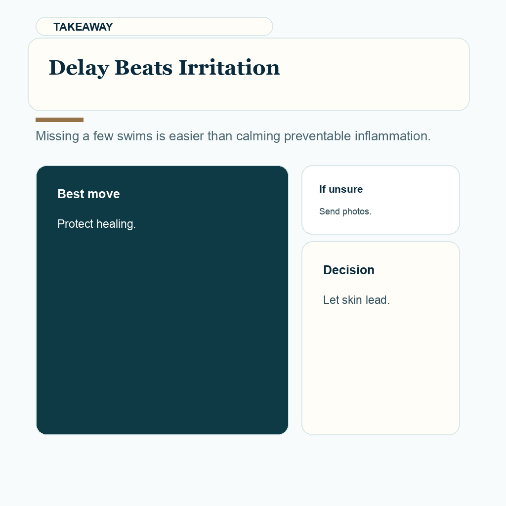 Swimming after hair transplant slide explaining delay beats irritation