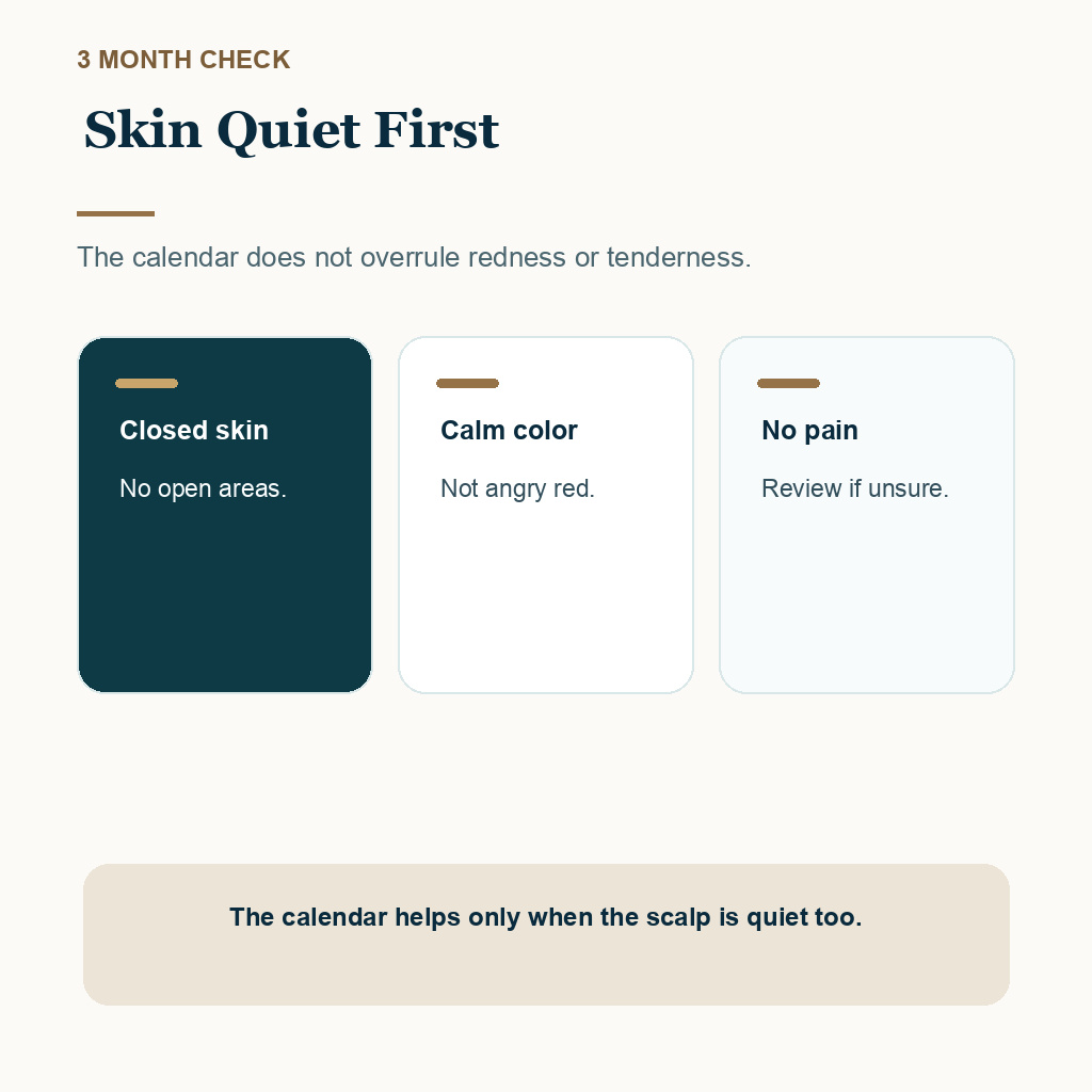 Swimming after hair transplant slide explaining skin quiet first