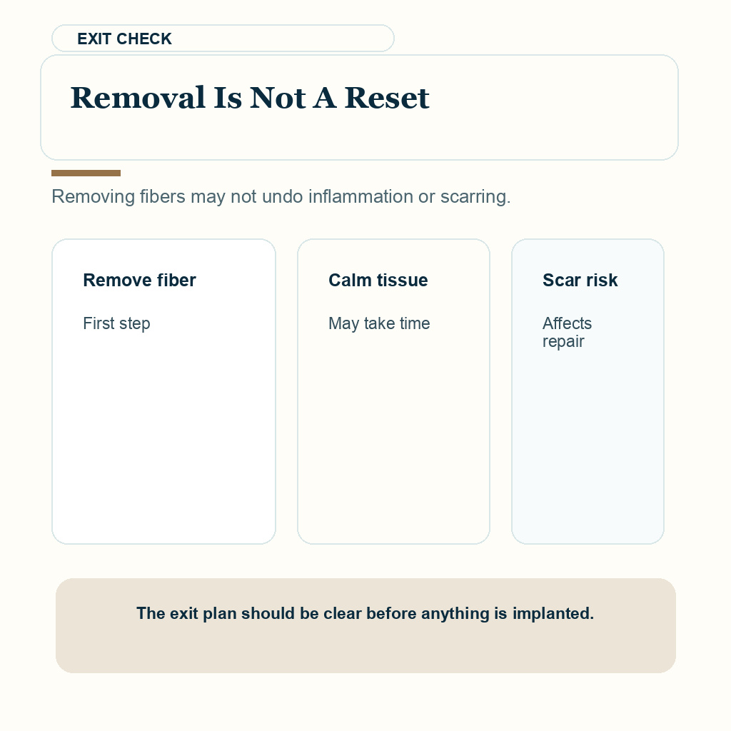Synthetic hair implants decision carousel slide 6 about removal is not a reset.