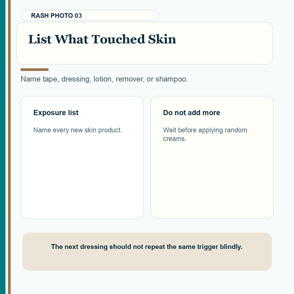 List tape dressing lotion remover or shampoo that touched skin after FUE
