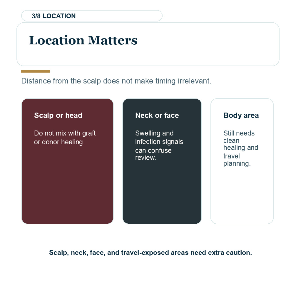Check tattoo location before final hair transplant planning