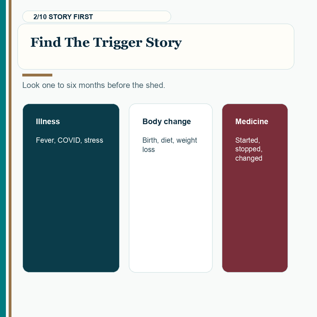 Telogen effluvium hair transplant carousel slide 2 of 10 about find the trigger story.