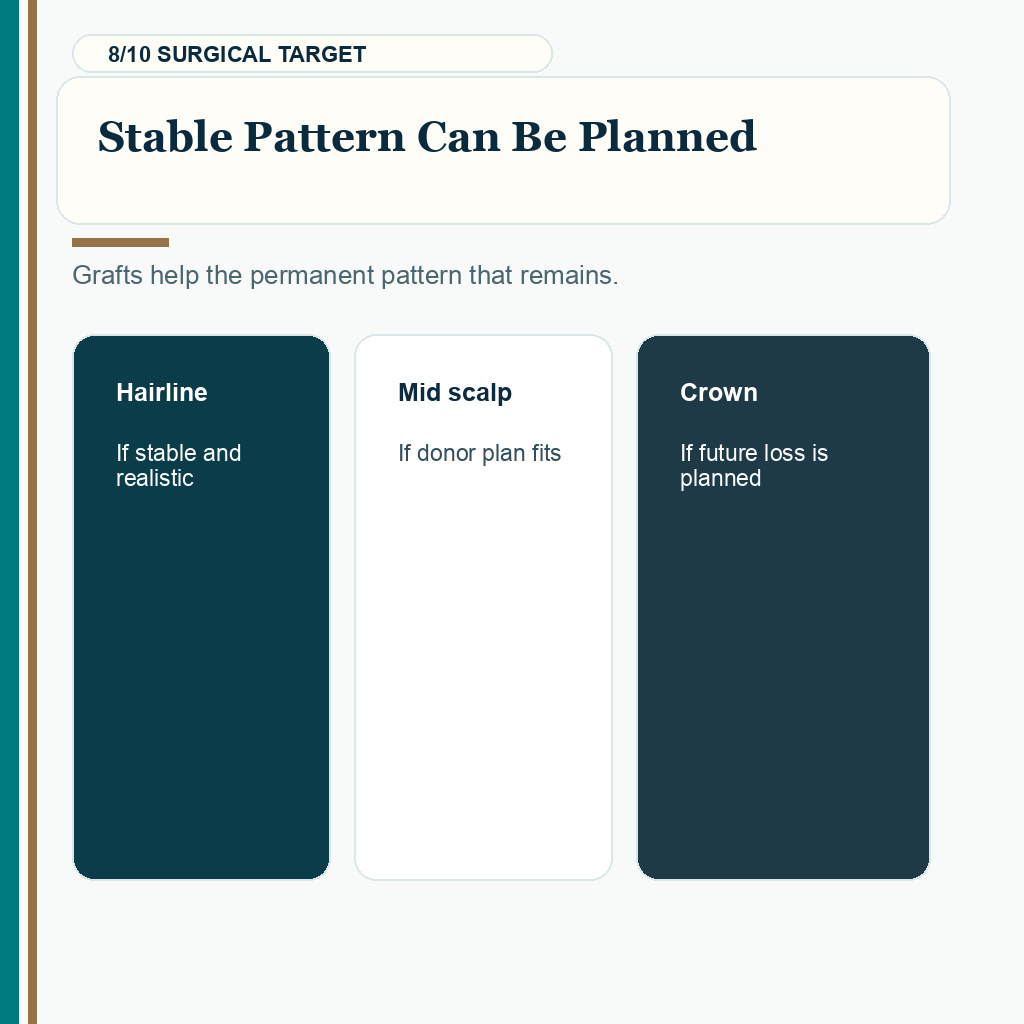 Telogen effluvium hair transplant carousel slide 8 of 10 about stable pattern can be planned.