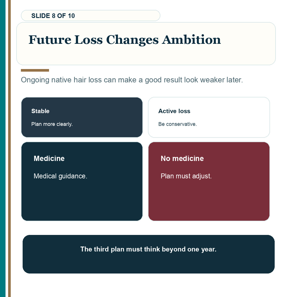 Third hair transplant safety carousel slide 8 about future loss changes ambition.