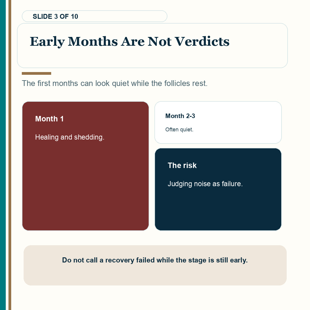Why early hair transplant months are healing and shedding stages, not final verdicts.